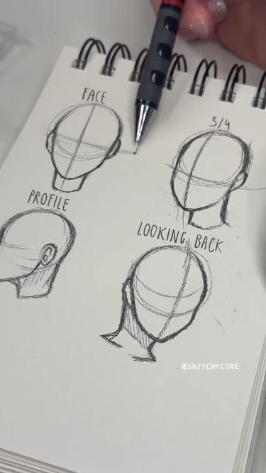 Draw Faces From Different Angles, Faces From Different Angles, Amazing Sketches, How To Draw Faces, Journey Art, Draw Faces, Pencil Drawings For Beginners, Drawing Tutorial Face, Body Drawing Tutorial