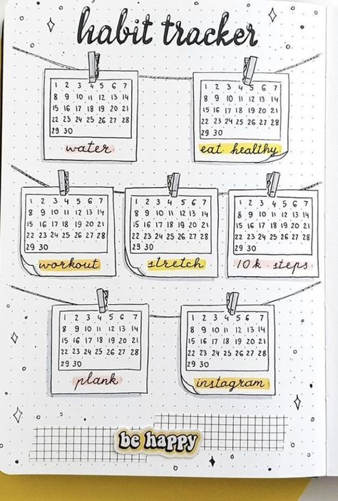 diy habit tracker bullet journal Diy Habit Tracker, Bujo Habit Tracker, Bullet Journal Yearly, Diario Bullet, Tracker Bullet Journal, Bullet Journal Work, March Bullet Journal, January Bullet Journal, Kalender Design