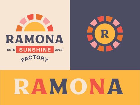 Ramona Sunshine by Nigel Hood on Dribbble Sunshine Logo, Tailor Logo, Butterfly Project, Knitting Basics, Restaurant Logo Design, Health Logo, S Logo, Logo Restaurant, Brand Story