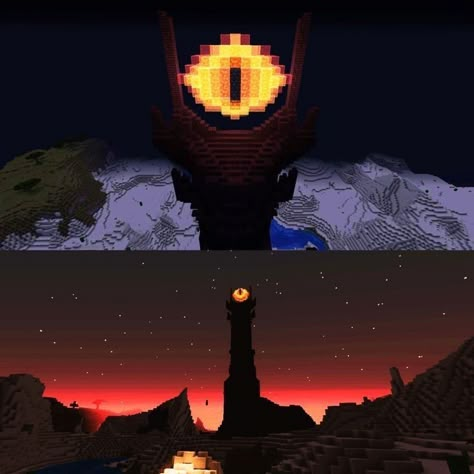 Eye Banner Minecraft, Minecraft Nether Statue, Minecraft Eye Of Sauron, Minecraft Eye Build, Satanic Minecraft Builds, Minecraft Horror Ideas, Minecraft Dragon House, Minecraft Monster Build, Minecraft Anime Builds