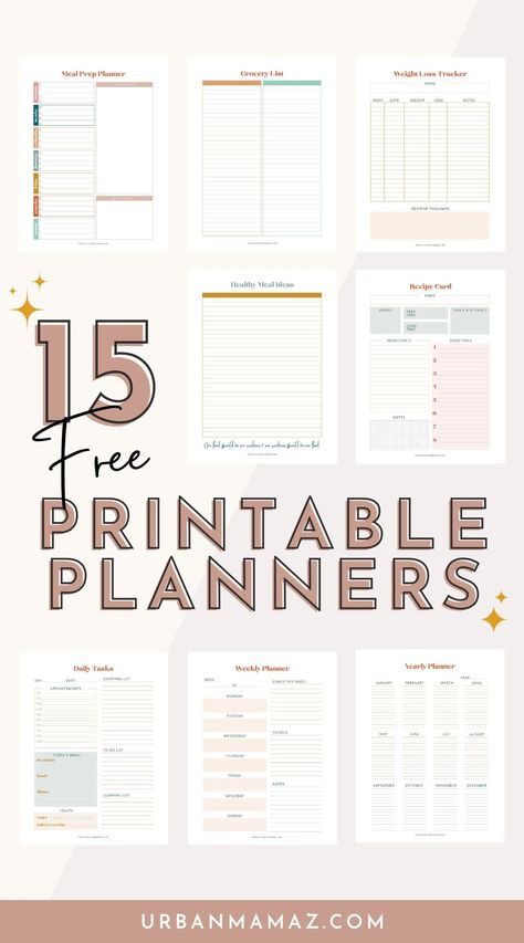 Looking for free printable planners? Check out this ultimate list of 15 printable meal planners to achieve your goals. Meal Prep Printable Free, Meal Prep Template Free Printables, Weekly Meal Plan Template Printable Free, Meal Plan Template Printable Free, Meal Plan Template Free, Food Tracker Printable Free, Free Printable Grocery List Templates, Weekly Meal Planner Printable Free, Free Printable Meal Planner Templates