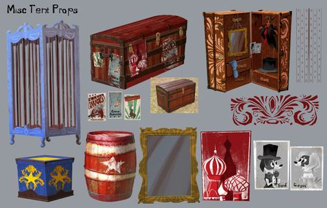 Madagascar 3: Europe's Most Wanted Concept Art by Travis Koller Circus Props, Circus Background, King Julien, Circus Aesthetic, Creepy Carnival, Dark Circus, Props Concept, Clown Illustration, Concept Art World