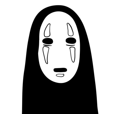 How to draw No-Face's mask Anime No Face Art, How To Draw A Mask On Face, No Face Mask Tattoo, No Face Doodle, Embordy Ideas, No Face Sketch, Studio Ghibli Drawings Easy, Anime With Mask, No Face Sticker