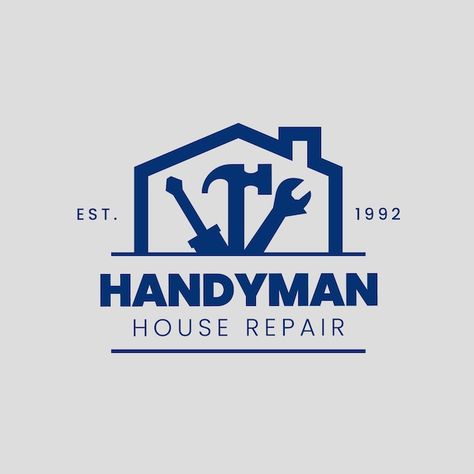 Handyman Logo Design Ideas, House Repair Logo, Home Service Logo, Handyman Branding, Handyman Logo Design, Home Repair Logo, Tool Logo Design, Construction Logos, Maintenance Logo