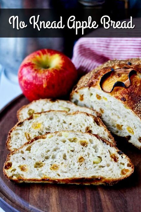 No knead apple bread with crisp and sweet apples Apple Bread Recipe, Apple Cinnamon Bread, Sweet Apples, Artisan Bread Recipes, Recipe Generator, Apple Chips, Apple Bread, Bread Baker, No Knead Bread