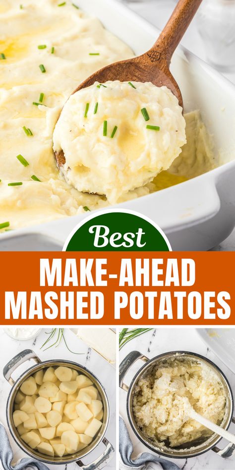 Best Mashed Potatoes With Cream Cheese, Mashed Scalloped Potatoes, Mashed Potatoes With Half And Half, Mashed Potatoes Day Ahead, Make Ahead Mashed Potatoes With Cream Cheese And Sour Cream, Make Ahead Mashed Potatoes With Cream Cheese, Best Mashed Potatoes Cream Cheese, Make Ahead Mashed Potatoes Recipe Thanksgiving Dinners, Creamy Mashed Potatoes With Sour Cream