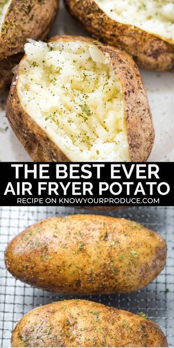 Cuisinart Air Fryer, Air Fry Potatoes, Air Fryer Potato, Best Baked Potato, New Air Fryer Recipes, Air Fryer Recipes Snacks, Air Fryer Baked Potato, The Best Air Fryer, Cooks Air Fryer