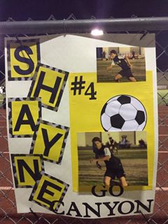 Senior Night soccer poster 8th Grade Night Soccer Poster, Soccer Poster Board Ideas, Posters For Soccer Games, Senior Soccer Poster Ideas, Soccer Game Posters Ideas, Soccer Senior Night Posters, Locker Posters, Grad Signs, Senior Boards