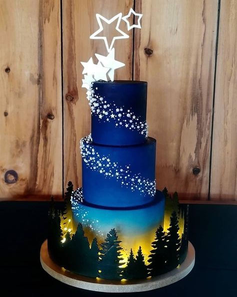 Starry Night Wedding Theme, Galaxy Cupcakes, Graduation Cake Designs, Christmas Wedding Cakes, Cakes Design, Galaxy Cake, Gravity Cake, Big Wedding Cakes, Quinceanera Cakes