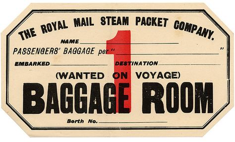 #vintage label  baggage by alistairh, via Flickr Old Luggage, Luggage Labels, Travel Stickers, Vintage Typography, Vintage Labels, Vintage Ephemera, Vintage Travel, Junk Journals, Printed Materials