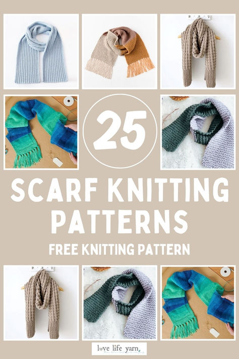 25 EASY SCARF KNITTING PATTERNS FOR NEW KNITTERS Quick And Easy Knitting Patterns Free, Knit Scarves Patterns, Knitted Scarves Free Patterns Easy, Beginner Scarf Knitting Pattern, Easy Knitted Scarf, Free Knitting Scarf Patterns, Knit Scarf Patterns Free, Scarf Knitting Patterns Free, Beginning Knitting Projects