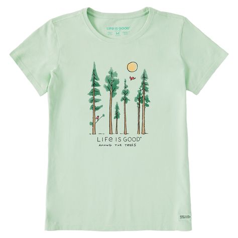 Women's Life is Good Among the Trees Short Sleeve Tee Botanical Tshirt, Henley Tee, Shirt Embroidery, Ladies Tee Shirts, Help Kids, Kids Outfits Girls, Children In Need, Women Life, Knit Tees