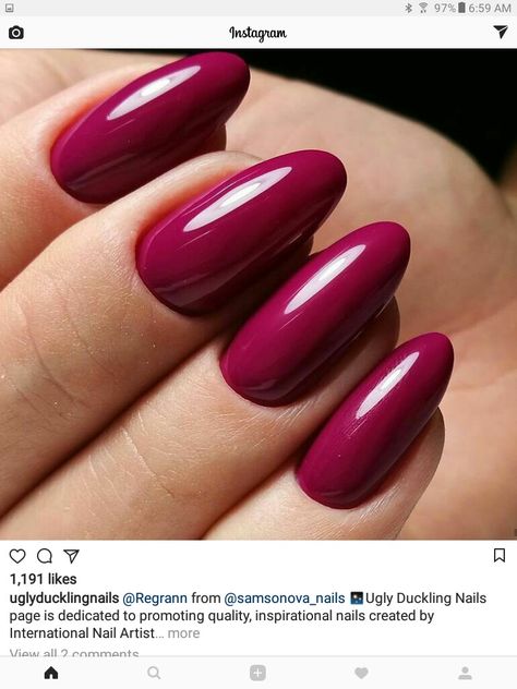 Simple Nails Design, Magenta Nails, Nails Oval, Nail Shimmer, Pink Nail Art, Ombre Nail Designs, Super Nails, Ideas Nails, Elegant Nails