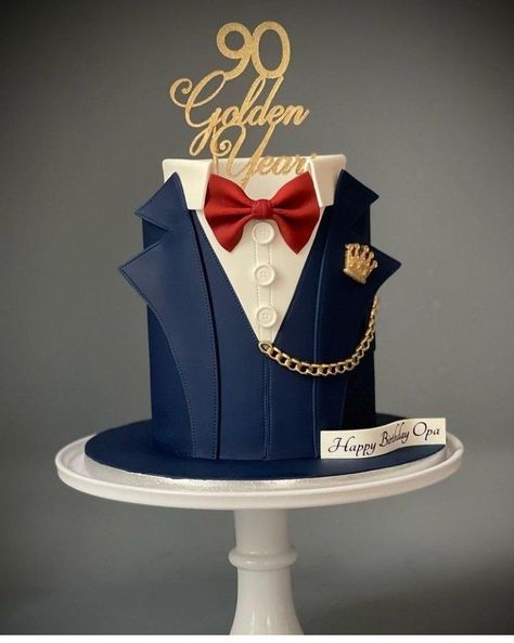 Classy Cake, Drip Cake Recipes, Bday Decoration, Cake For Men, Tuxedo Cake, 30th Birthday Men, 70 Birthday, 80 Birthday Cake, Boy Birthday Decorations