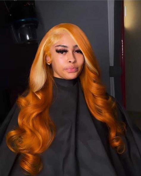 Orange Lace Front Wig, Color Wigs, Hair Color Orange, Glamour Hair, Frontal Wig Hairstyles, Lace Fronts, Long Curly Wig, Dyed Hair Inspiration, Pretty Hair Color