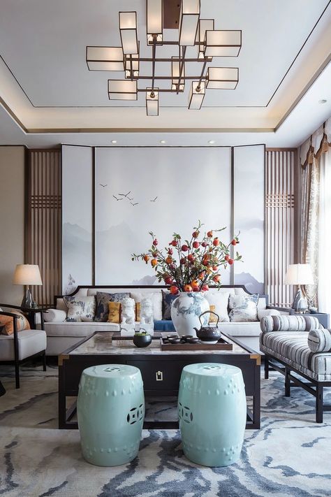 Chinese Contemporary Interior, Modern Chinese Interior, Chinese Living Room, Chinese Interior Design, Chinese Style Interior, Classical Interior, Chinese Interior, Asian Interior, Bedroom Minimalist