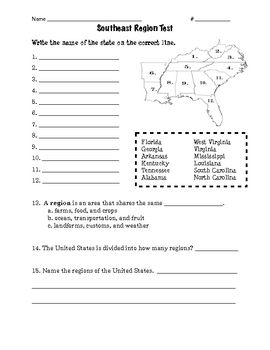 Southeast Region, Regions of the United States  This is a quiz that goes along with my resource, Regions of the United States: Southeast, Complete Unit (5 Regions), one of a series of five informational text packets I have created for teaching about the regions of the United States. Regions Of The United States, Middle School Special Education, 3rd Grade Social Studies, Louisiana Map, 4th Grade Social Studies, Southeast Region, 6th Grade Social Studies, Teaching Geography, 5th Grade Social Studies