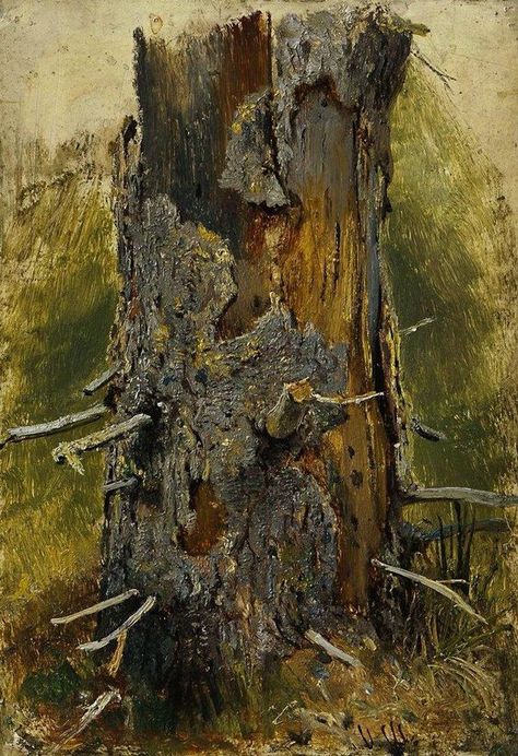 tierradentro: “Bark on a Dry Trunk”, 1889-90, Ivan Shishkin. Ivan Shishkin, Russian Landscape, Dry Tree, Old Tree, Painting Workshop, Tree Stump, Landscape Drawings, Tree Drawing, Tree Forest