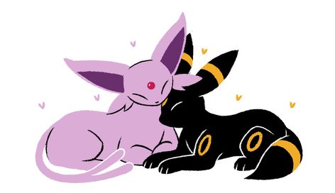 Espeon And Umbreon, Umbreon And Espeon, Eevee Evolutions, My Pokemon, Mini Drawings, Pokemon Pictures, Pocket Monsters, Cute Pokemon, Pokemon Art