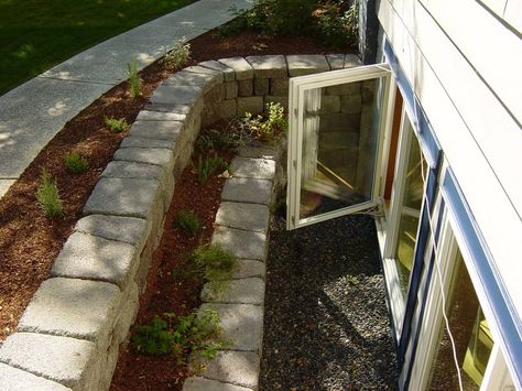 Egress Window Cover, Egress Window Well, Basement Window Well, Rustic Basement, Egress Window, Window Well, Basement Windows, Basement Design Ideas, Basement Bedrooms