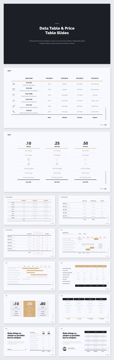 "SHIFT" Presentation Builder v1 (KEY) #AD Free Social Media Templates, Pitch Presentation, Table Presentation, Minimal Font, Data Table, Presentation Design Layout, Media Kit Template, Creative Infographic, Facebook Layout