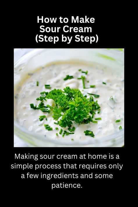 How to Make Sour Cream How To Make Sour Cream, Making Sour Cream, Make Sour Cream, Homemade Sour Cream, How To Make Cream, Spice Mix Recipes, Mix Recipes, Spice Mix, Fun Foods