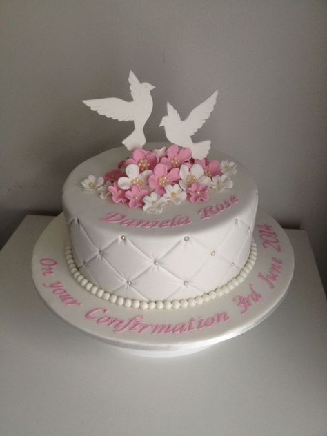 Dove Confirmation Cake Confirmation Cakes For Girls Ideas, Christian Cakes, Comunion Cake, Confirmation Cake, Cakes For Girls, First Holy Communion Cake, Holy Communion Cakes, Religious Cakes, First Communion Cakes