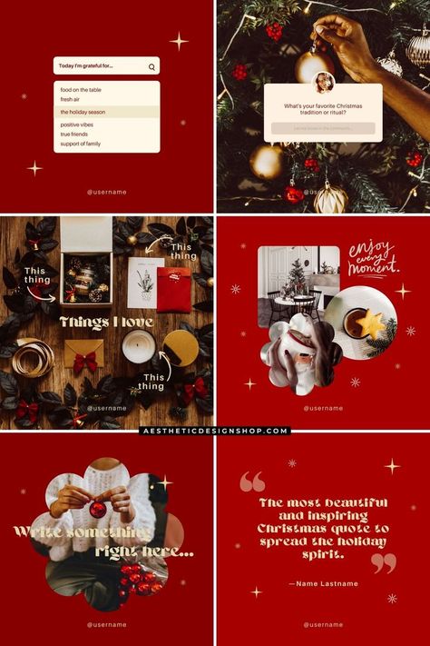 Social Media Christmas Post Ideas, Holiday Social Media Design, Christmas Instagram Templates, Social Media Christmas Post Design, Christmas Templates Instagram, Christmas Feed Instagram, Christmas Social Post, Promo Design Social Media, Christmas Posts Instagram