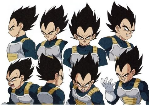 Vegeta Reference Sheet, Vegeta Character Sheet, Vegeta Reference, Shintani Dragon Ball, Dragon Ball Art Style Reference, Shintani Style, Vegeta Manga, Vegeta Anime, Inuyasha And Kagome