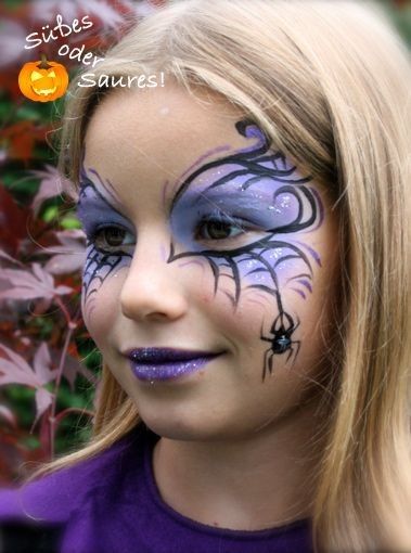 Maquillaje Halloween Infantil, Kids Witch Makeup, Witch Face Paint, Face Painting Halloween Kids, Easy Halloween Face Painting, Girl Halloween Makeup, Maquillage Halloween Simple, Halloween Makeup For Kids, Halloween Makeup Witch