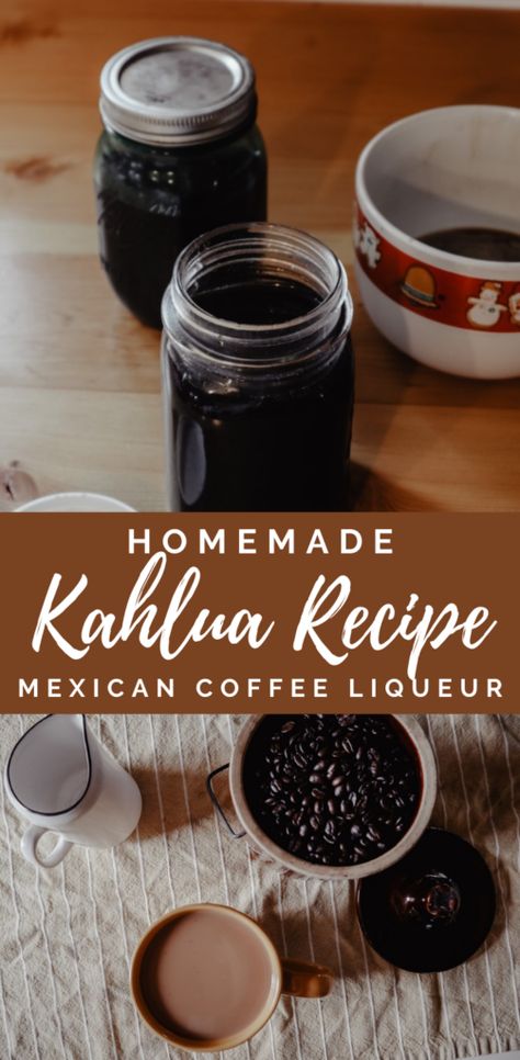 Home Made Kahlua Recipes, Home Made Liquor Recipes, Diy Kahlua, Infusing Alcohol, Kaluha Recipes, Homemade Kahlua Recipe, Kaluah Recipes, Homemade Extracts, Homemade Kahlua