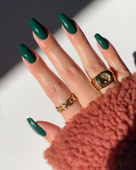 Dayanna Issey 🌈 on Instagram: “@lightslacquer For The Thrill 💰 From the new fall collection Who Did It? 🔍 available on 09/09 12pm est! Use code DISSEY for 10% off your…” Sheer Nails, Dark Green Nails, Winter Manicure, Green Nail Designs, Nail Colors Winter, Nails 2022, Green Nail, Vernis Semi Permanent, Dark Nails