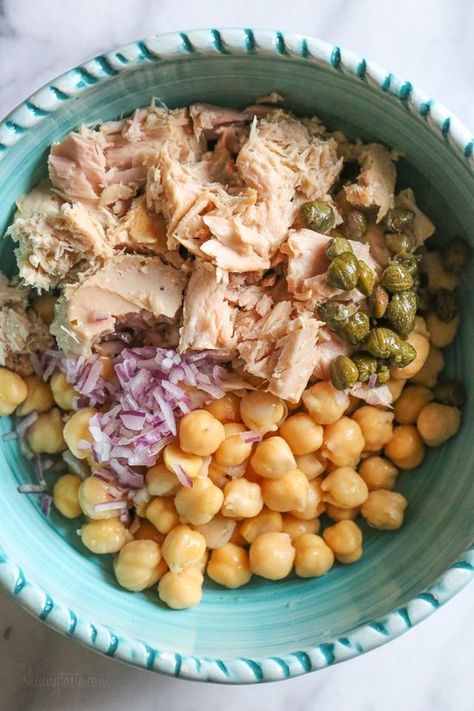 Tuna Salad With Capers, Salad With Capers, Lunch Quick, Chickpea Tuna Salad, Chickpea Tuna, Meal Prep Healthy, Tuna Salad Recipe, Healthy Food Facts, Tuna Recipes