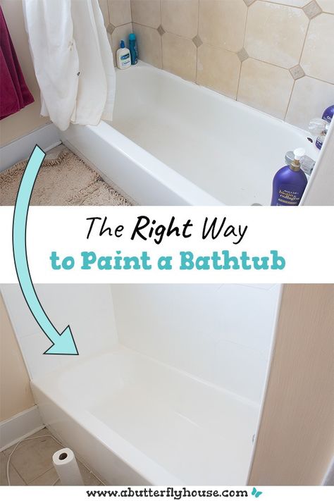 Learn how to refinish a bathtub with this detailed tutorial! Includes everything you need to successfully paint your bathtub and tile, including how to replace the drain, repair chips, and prep for painting! #Homeimprovement #DIY Paint Your Bathtub, Tub And Tile Refinishing Kit, Tub Repair, Bathtub Makeover, Bathtub Painting, Tub And Tile, Diy Remodeling, Painting Bathtub, Tile Refinishing