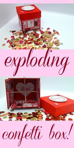 Confetti Explosion Box Diy, Explosion Box Diy, Confetti Explosion, How To Make Confetti, Diy Exploding Box, Explosion Box Tutorial, Exploding Gift Box, Celebration Box, Exploding Box Card