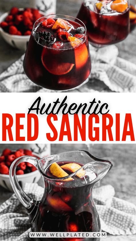 Red Sangria Recipes Without Brandy, Red Sangria Pitcher Recipe, Cabernet Sangria Recipe, Traditional Spanish Sangria Recipes, Simple Red Sangria Recipes, Bubbly Sangria Recipes, Classic Red Sangria, How To Make A Sangria, Traditional Sangria Recipes