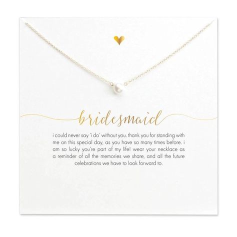 Bridesmaid Pearl Necklace, Silver Font, Gold Bridesmaid Necklace, Small Pearl Necklace, Flower Girl Necklace, Bridesmaid Necklace Gift, Gold Bridesmaids, Girl Necklace, Bridesmaid Pearls