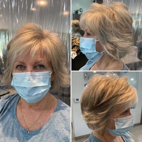 Shaggy Bob para cabello fino Flipped Up Hairstyles, Flipped Out Bob, Shaggy Bob With Bangs, Best Short Hairstyles, Short Shag Haircuts, Shaggy Bob, Bob Hairstyles For Thick, Hairstyles For Women Over 50, Natural Gray Hair