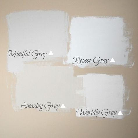 Repose Gray Paint, Neutral Gray Paint, Amazing Gray, Worldly Gray, Interior Paint Colors Schemes, Mindful Gray, Repose Gray, Bathroom Paint Colors, Grey Paint