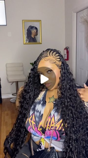 South Jersey Hairstylist on Instagram: "I JUST GET IT DONEEE🥶🔥🔥  STYLE: Boho Fulani Braids (FULL) LENGTH: Knee  🎀 BOOK NOW! LINK IN BIO - - - -  #boho #bohobraids #bohoknotless #bohoknotlessbraids #bohemian #bohemianbraids #bohemianknotless #bohemianknotlessbraids #vacation #njbraider #southjersey #southjerseybraider #fulanibraids #fulani #freestyle #design #designerbraids" Boho Knotless Braids With Cornrows, Tribals With Knotless Braids Bohemian, Trible Braids Freestyle Boho, Feed In Boho Braids, Boho Ponytail Braid, Cornrow Boho Braids, Half Braided Half Down, Boho Lemonade Fulani Braids, Lemonade Boho Braids