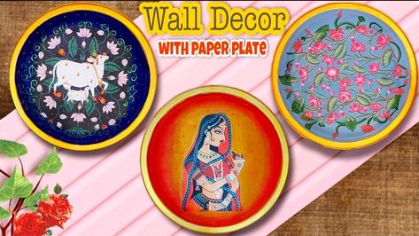 Wall decor ideas |Best Out Of Waste Craft Ideas Wall Decor, Plate Craft Ideas, Plate Painting, Paper Plate Craft, Pichwai Painting, Pichwai Paintings, Decoupage Art, Best Out Of Waste, Paper Plate Crafts