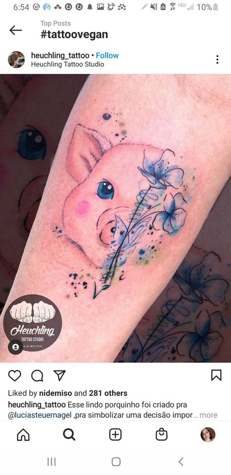 Piggy Tattoo Cute, Small Pig Tattoo, Dainty Pig Tattoo, Piggy Tattoos, Cute Pig Tattoo Ideas, Cute Pig Tattoo, Little Pig Tattoo, Porky Pig Tattoo, Small Pig Tattoo Ideas