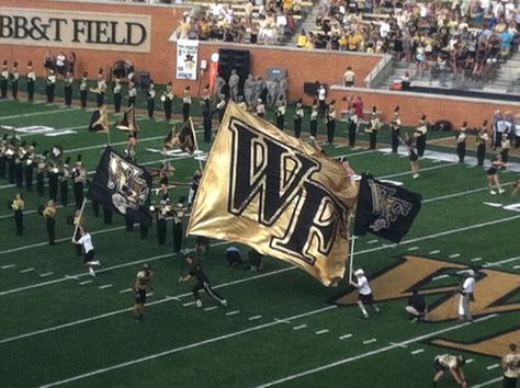 Wake Forest football is a big deal in Winston-Salem! Go deacs! Wake Forest Football, College Football Outfits, College Tennis, College Tour, College Of Charleston, University Of Richmond, Wake Forest University, Football Images, Dream College