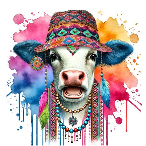 🌸🐮 Meet Boho Cow Chic! 🐮🌸 Our joyful cow is rocking the bohemian style with her colorful beaded necklace and vibrant patterned hat. Bringing joy and style to every scene, she’s a true fashion icon! 🌈✨ #BohoCowChic #cutecrittertees #ʙᴏʜᴏsᴛʏʟᴇ #animalfashion #colorfuloutfits #alotofjoyfulvibes #fashionwithattitude #stylishcritters #funfashion #uniquestyle #cowlove #fashionicon Bohemian Attire, Bohemian Hats, Colorful Beaded Necklace, Colorful Bohemian, Bohemian Colors, Brings Joy, The Bohemian, Fashion Icon, Animal Fashion