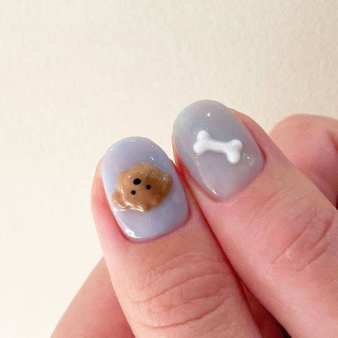 Dog Nail Art, Fish Nails, 3d Nail Art Designs, Nails 3d, Asian Nails, Hello Nails, Punk Nails, Anime Nails, Gel Nails Diy