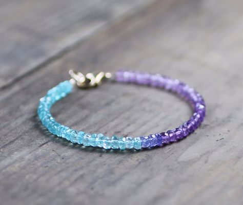 Apatite, Tanzanite & Amethyst Bracelet, Ombre Beaded Bracelet, Purple Aqua Blue Gemstone Bracelet, Sterling Silver or 14k Rose Gold Filled Pyrite Jewelry, Blue Stones Jewelry, Blue Gemstone Bracelet, Pyrite Bracelet, Tanzanite Bracelet, Moss Aquamarine, Tourmaline Bracelet, Natural Gemstone Jewelry, Gemstone Beaded Bracelets