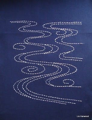 I will do this on my next quilt. Sashiko Quilting, Free Motion Quilting Designs, Hand Quilting Designs, Free Motion Designs, Sashiko Pattern, Free Motion Quilting Patterns, Freemotion Quilting, Machine Quilting Patterns, Quilting Stencils