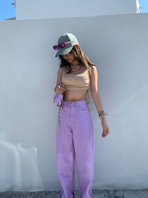 Aesthetic Purple Outfits, Eboy Outfits, Purple Pants Outfit, Outfits Con Jeans, Aesthetic Purple, Purple Pants, Outfit Inspo Casual, Outfit Mujer, Purple Outfits