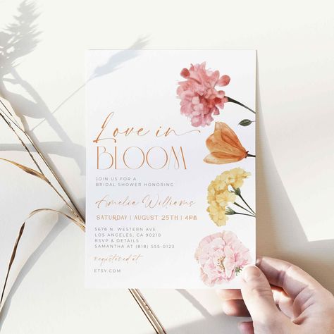 Love Is In Bloom Invitations, Love Is In Bloom Bridal Shower Invitations, Love In Bloom Engagement Party, Love Is In Full Bloom Bridal Shower Theme, Love In Full Bloom Bridal Shower Theme, Bridal Shower Love Is In Bloom, Bridal Shower Themes Spring, Love Is Blooming Bridal Shower Theme, Garden Themed Bridal Shower Ideas