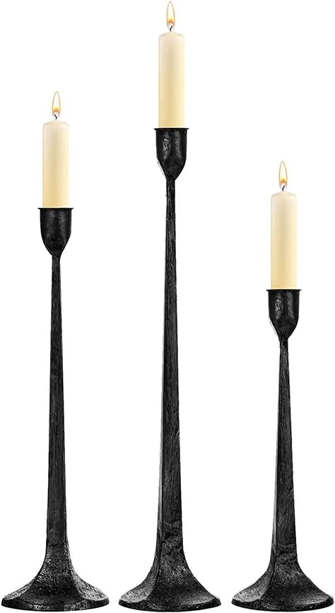 Amazon.com: Iron Taper Candle Holder Set of 3 - Decorative Tall Candle Stand, Candlestick Holder for Wedding, Dining Table, Party Decoration : Home & Kitchen Wedding Dining Table, Cast Iron Candle Holder, Wedding Dining, Wrought Iron Candle Holders, Iron Candle Holders, Table Party, Iron Candlesticks, Iron Candle Holder, Taper Candle Holder